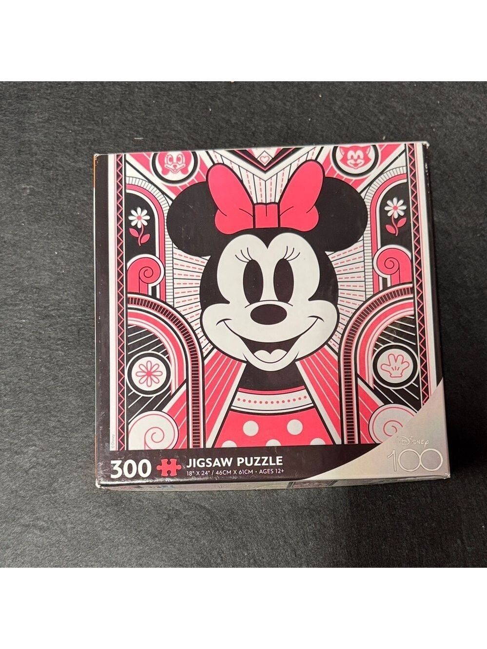 Disney Minnie Mouse Pink and Black Jigsaw Puzzle